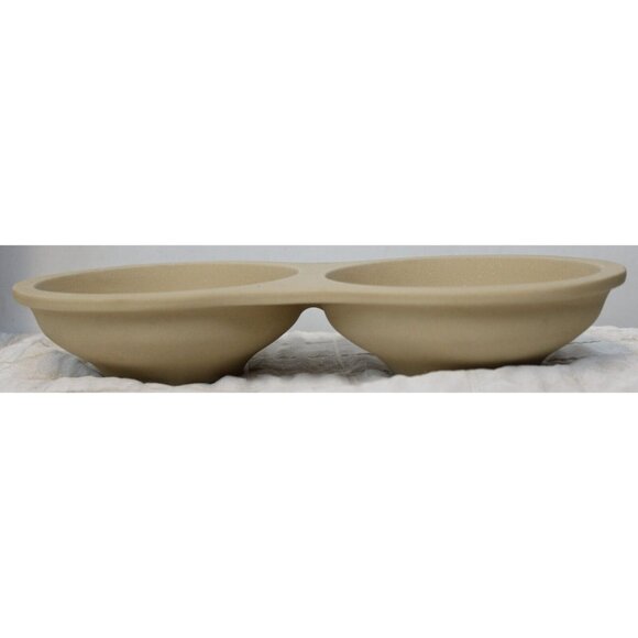NEW The Pampered Chef Microwave Egg Cooker 1372 Stoneware Double Beige Scraper - Picture 14 of 16